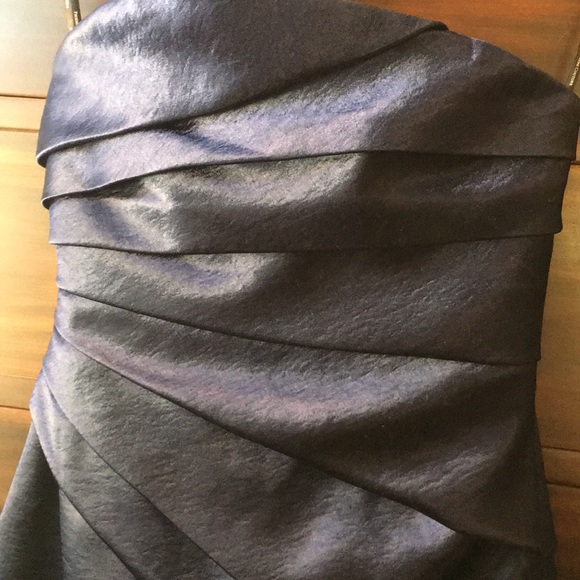 Blue Strapless Cocktail Dress - Picture 2 of 10